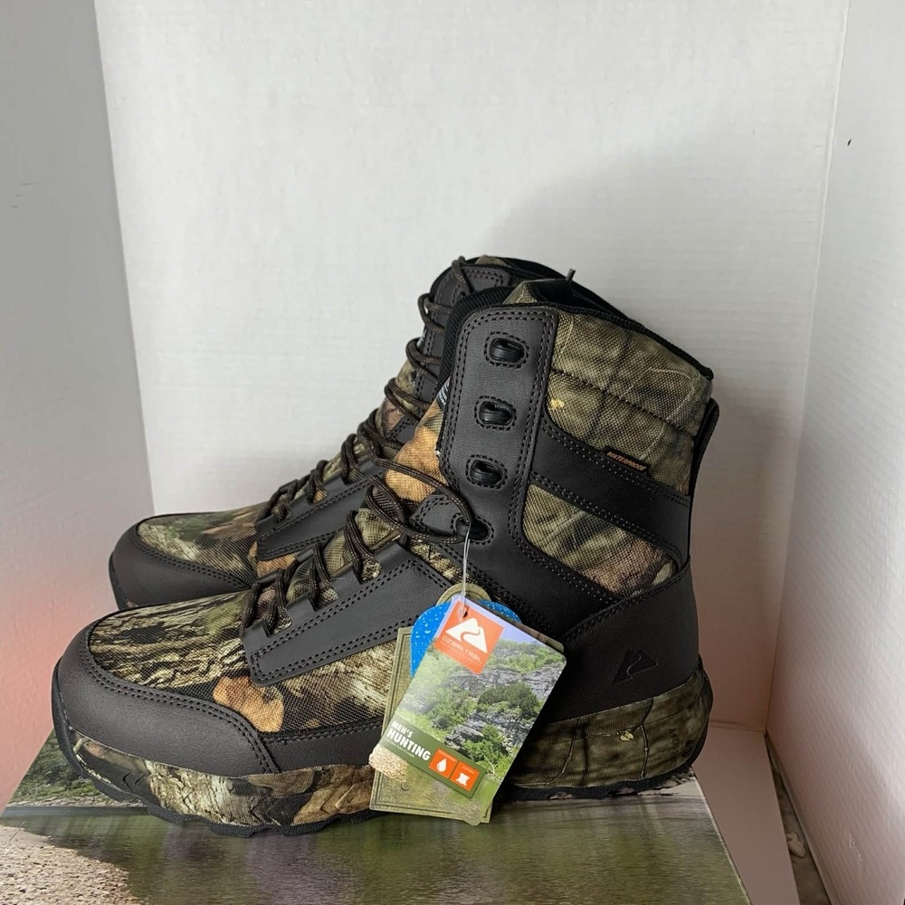 New Ozark Trail Men's Mossy Oak Camo Thinsulate Hiking Hunting Boots Sz 13